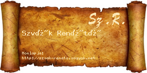 Szvák Renátó névjegykártya