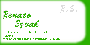 renato szvak business card